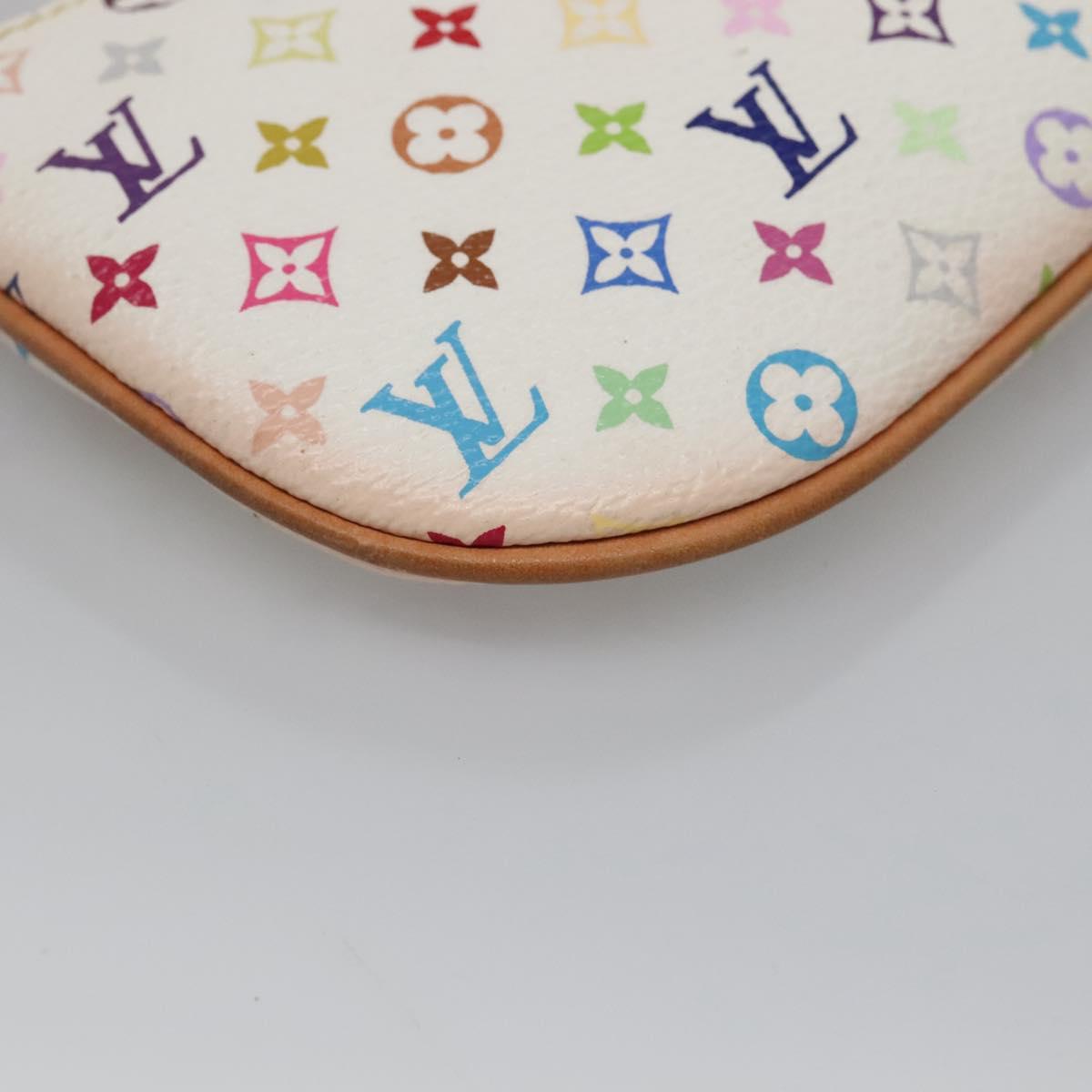 LOUIS VUITTON Monogram Multicolor Pochette MM Pouch White M60028 LV Auth 136306