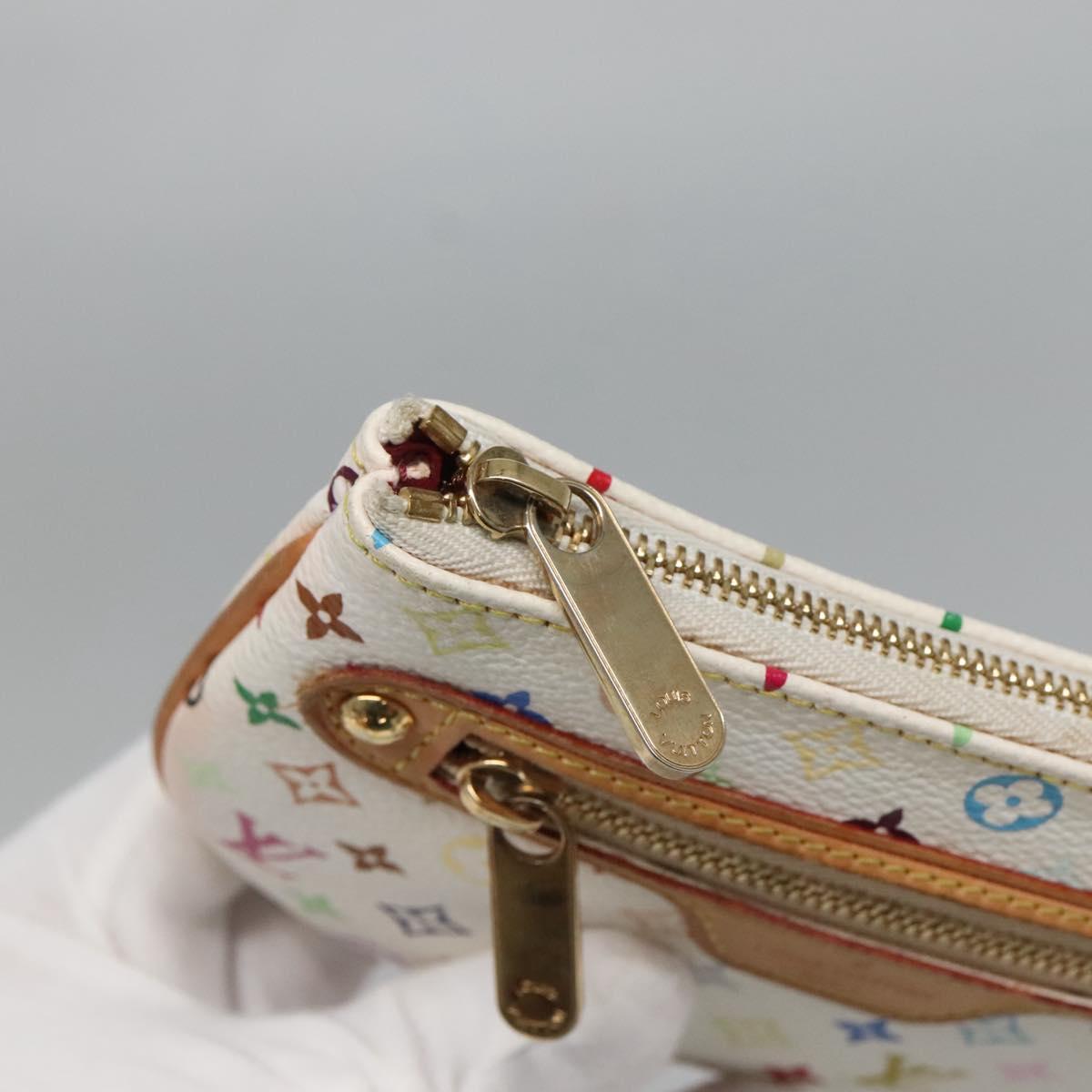 LOUIS VUITTON Monogram Multicolor Pochette MM Pouch White M60028 LV Auth 136306
