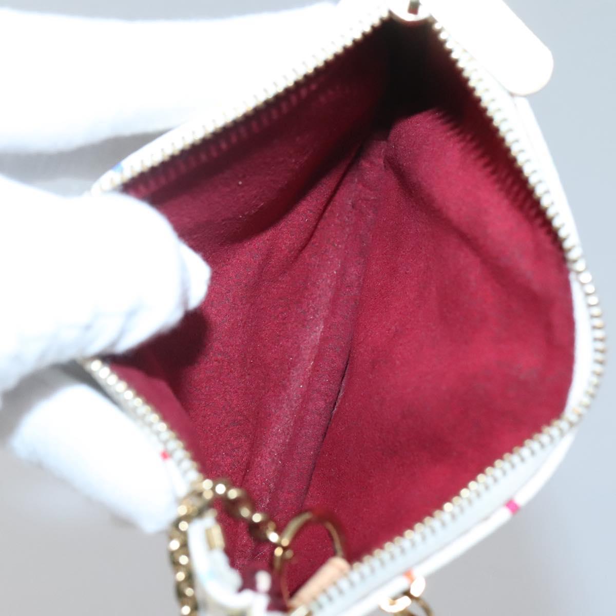 LOUIS VUITTON Monogram Multicolor Pochette MM Pouch White M60028 LV Auth 136306