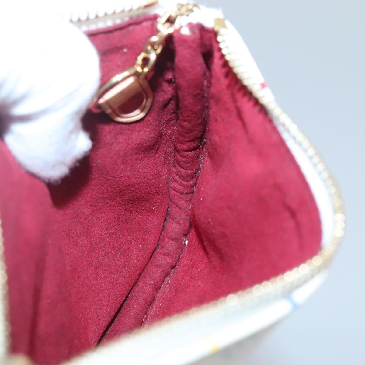 LOUIS VUITTON Monogram Multicolor Pochette MM Pouch White M60028 LV Auth 136306