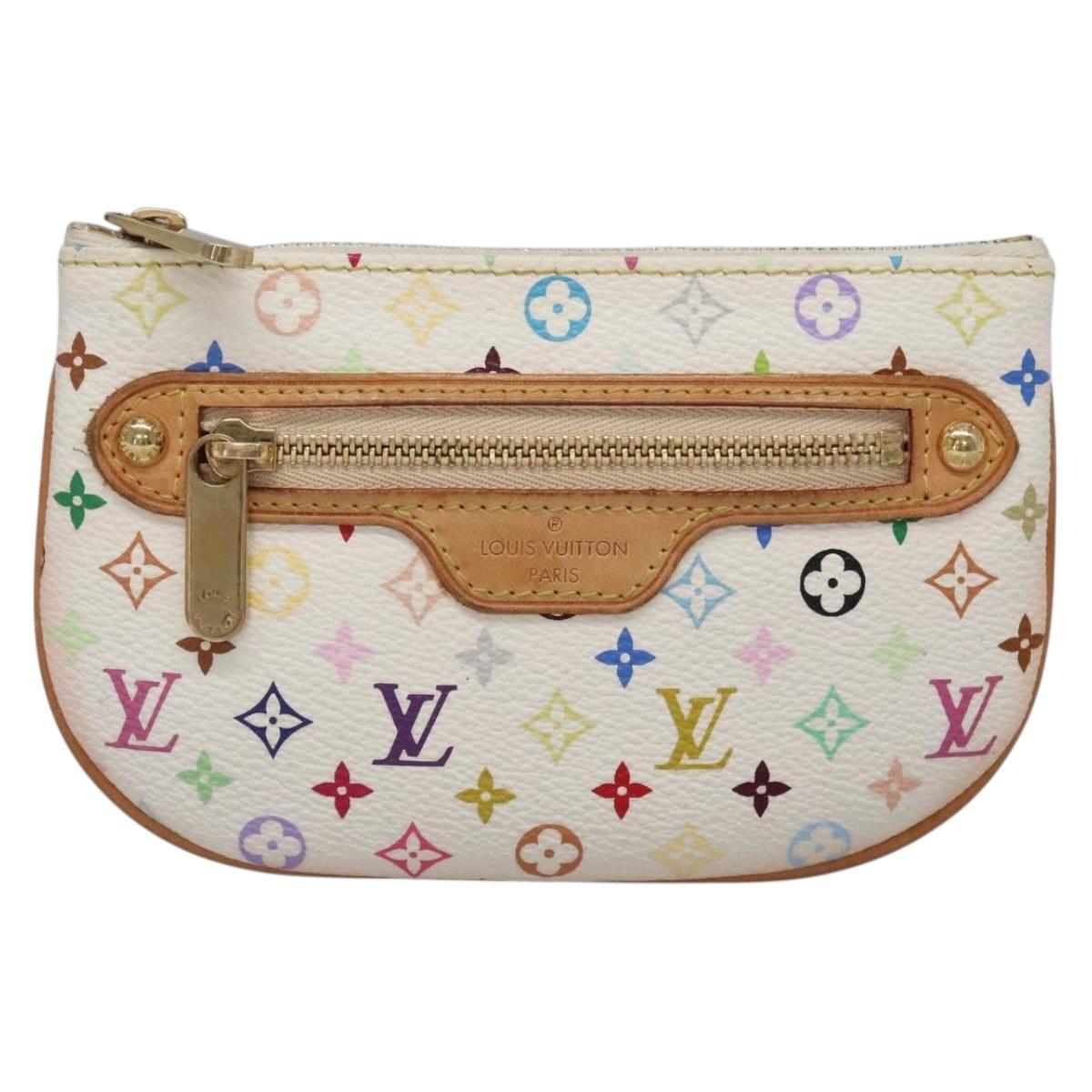 LOUIS VUITTON Monogram Multicolor Pochette MM Pouch White M60028 LV Auth 136306