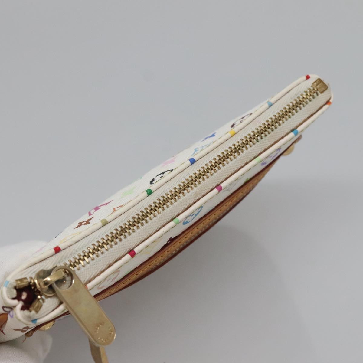LOUIS VUITTON Monogram Multicolor Pochette MM Pouch White M60028 LV Auth 136306