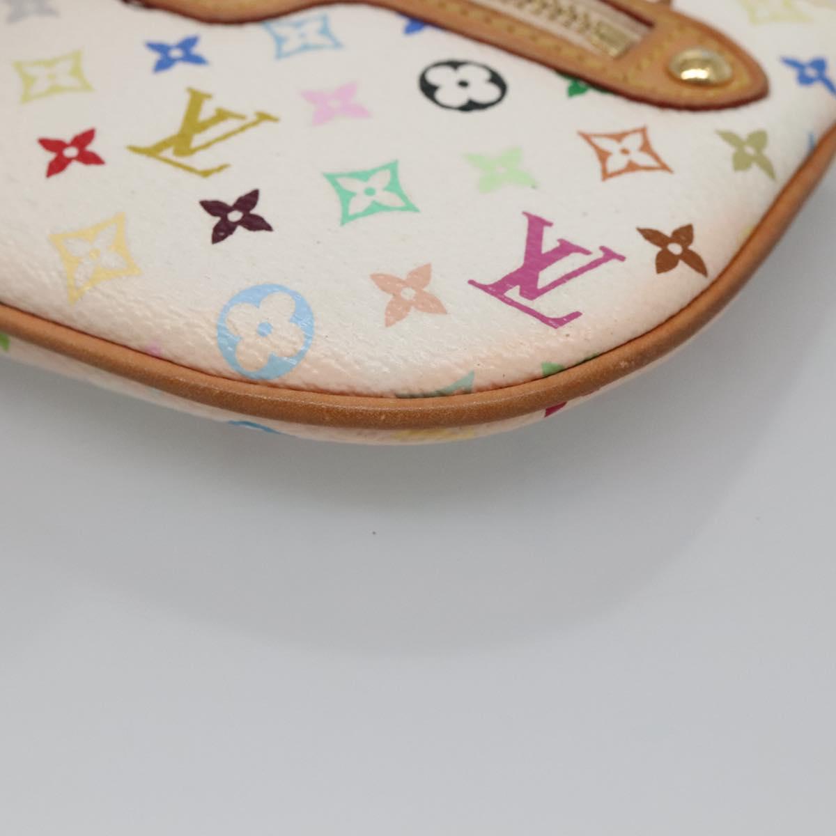 LOUIS VUITTON Monogram Multicolor Pochette MM Pouch White M60028 LV Auth 136306
