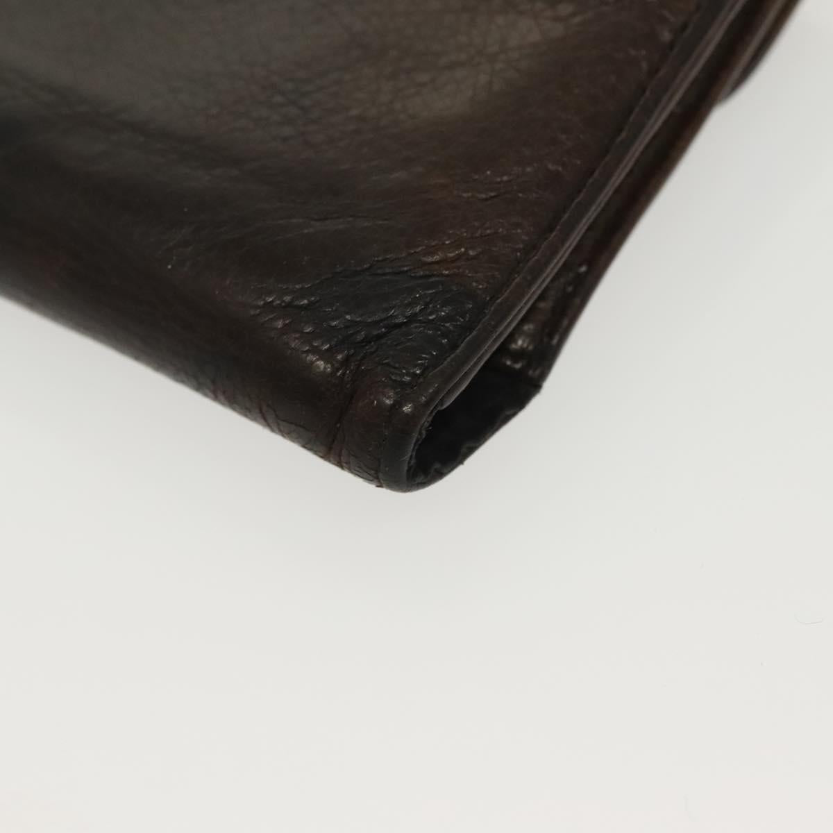 Chrome Hearts Wave Cross Ball Long Wallet Leather Green Auth 136315