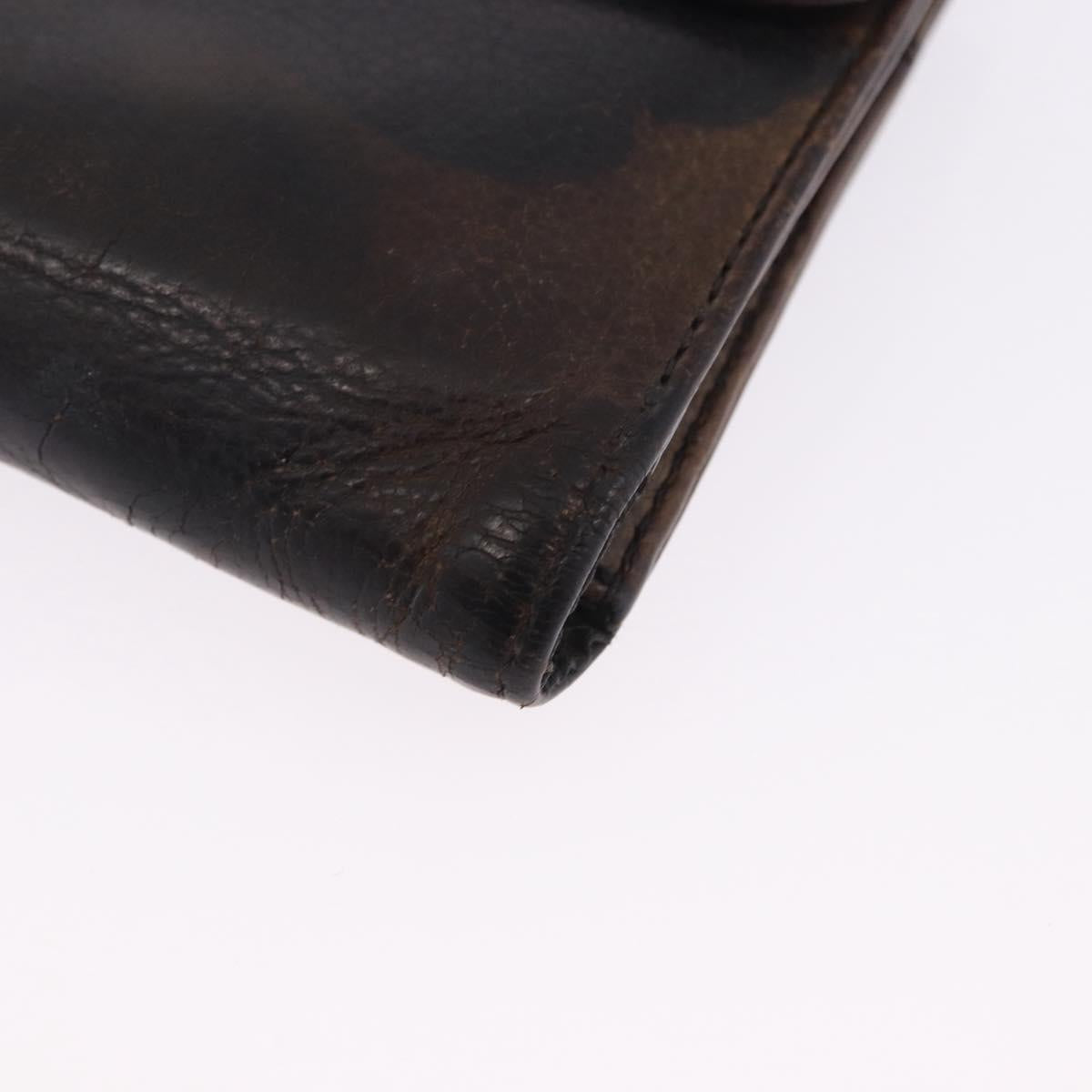 Chrome Hearts Wave Cross Ball Long Wallet Leather Green Auth 136315