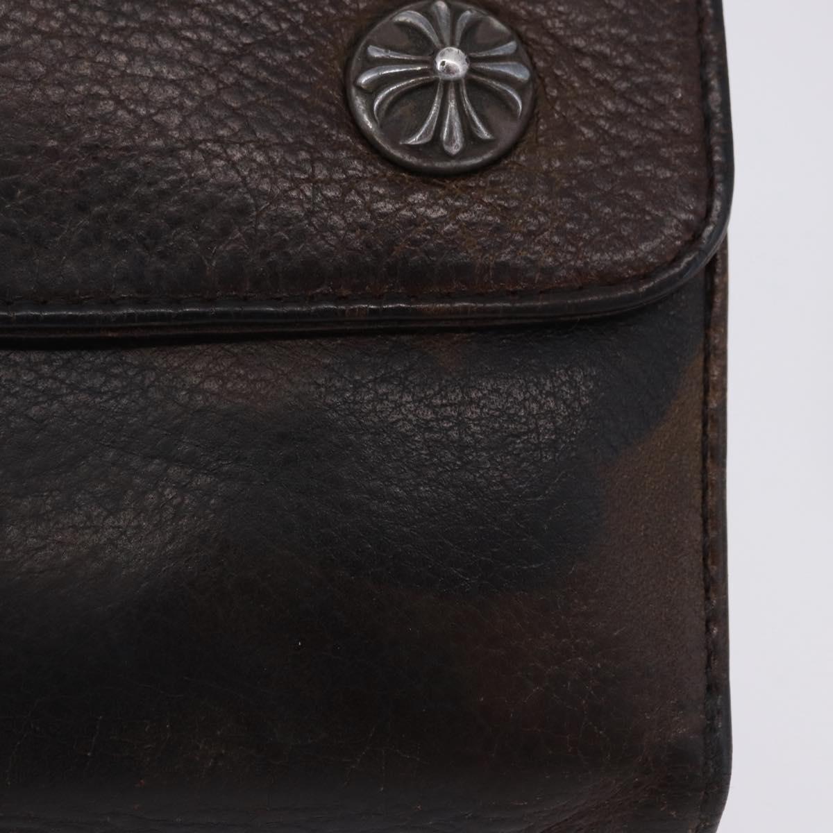 Chrome Hearts Wave Cross Ball Long Wallet Leather Green Auth 136315