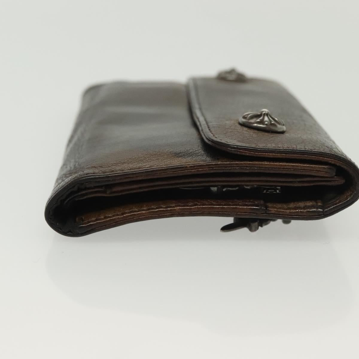 Chrome Hearts Wave Cross Ball Long Wallet Leather Green Auth 136315
