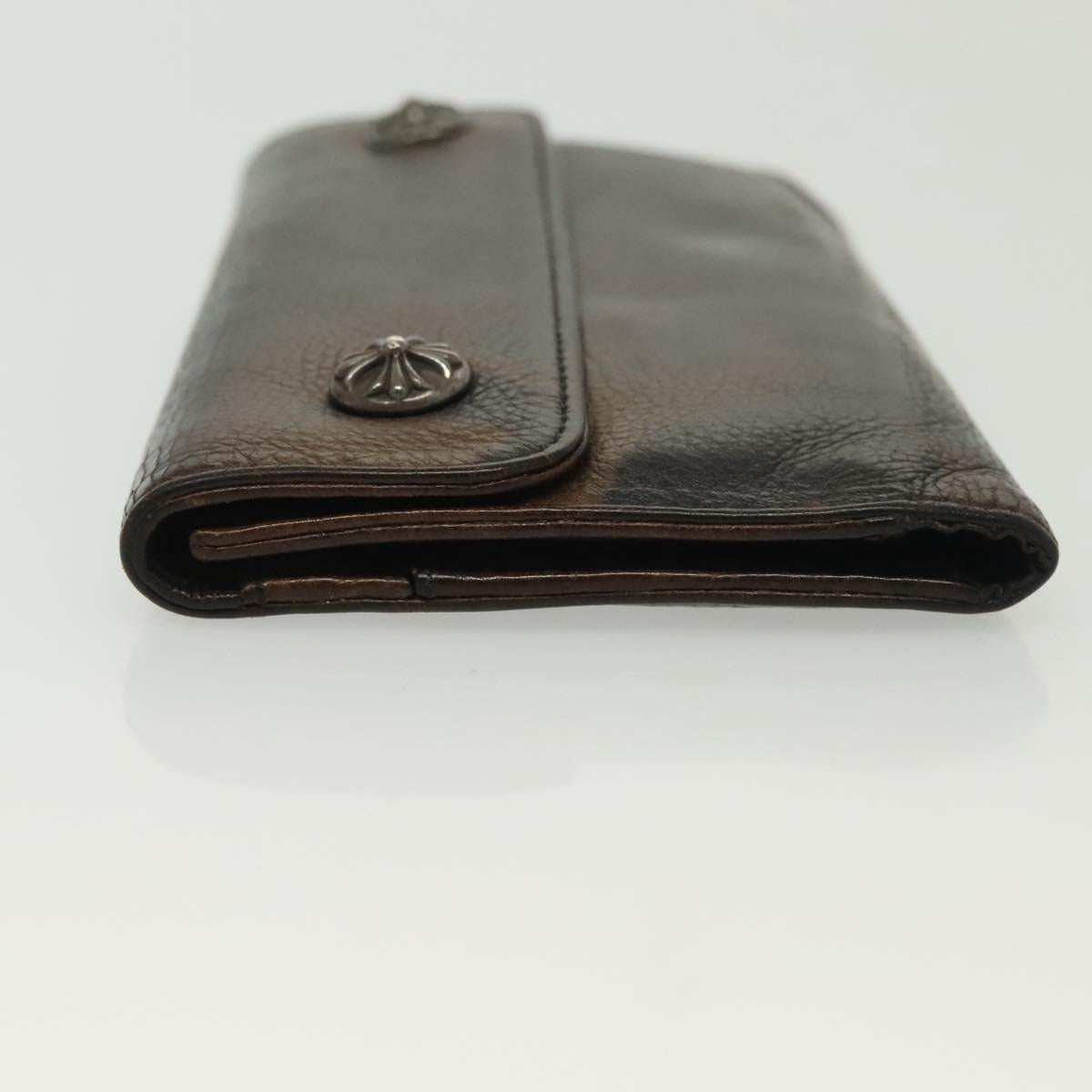 Chrome Hearts Wave Cross Ball Long Wallet Leather Green Auth 136315
