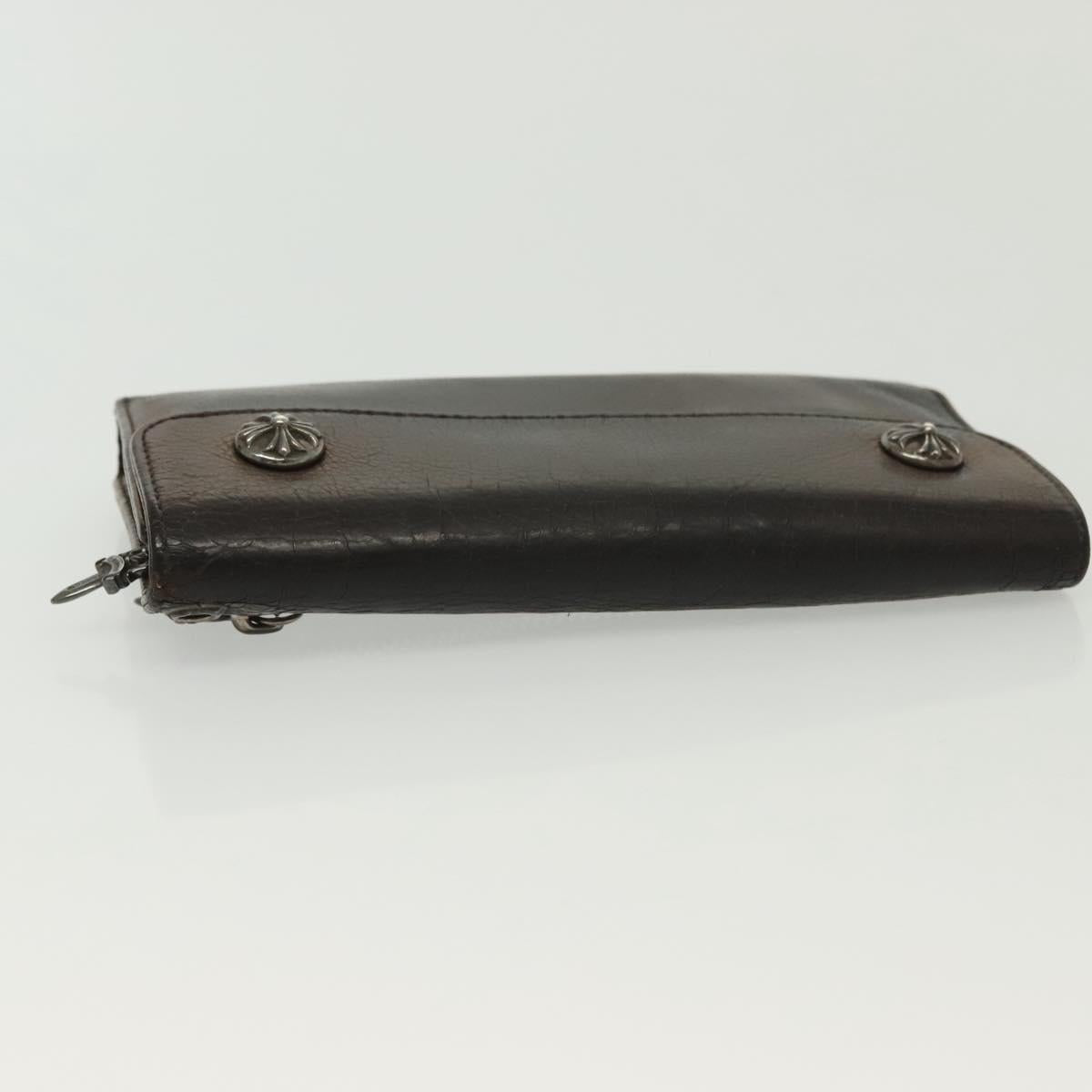 Chrome Hearts Wave Cross Ball Long Wallet Leather Green Auth 136315