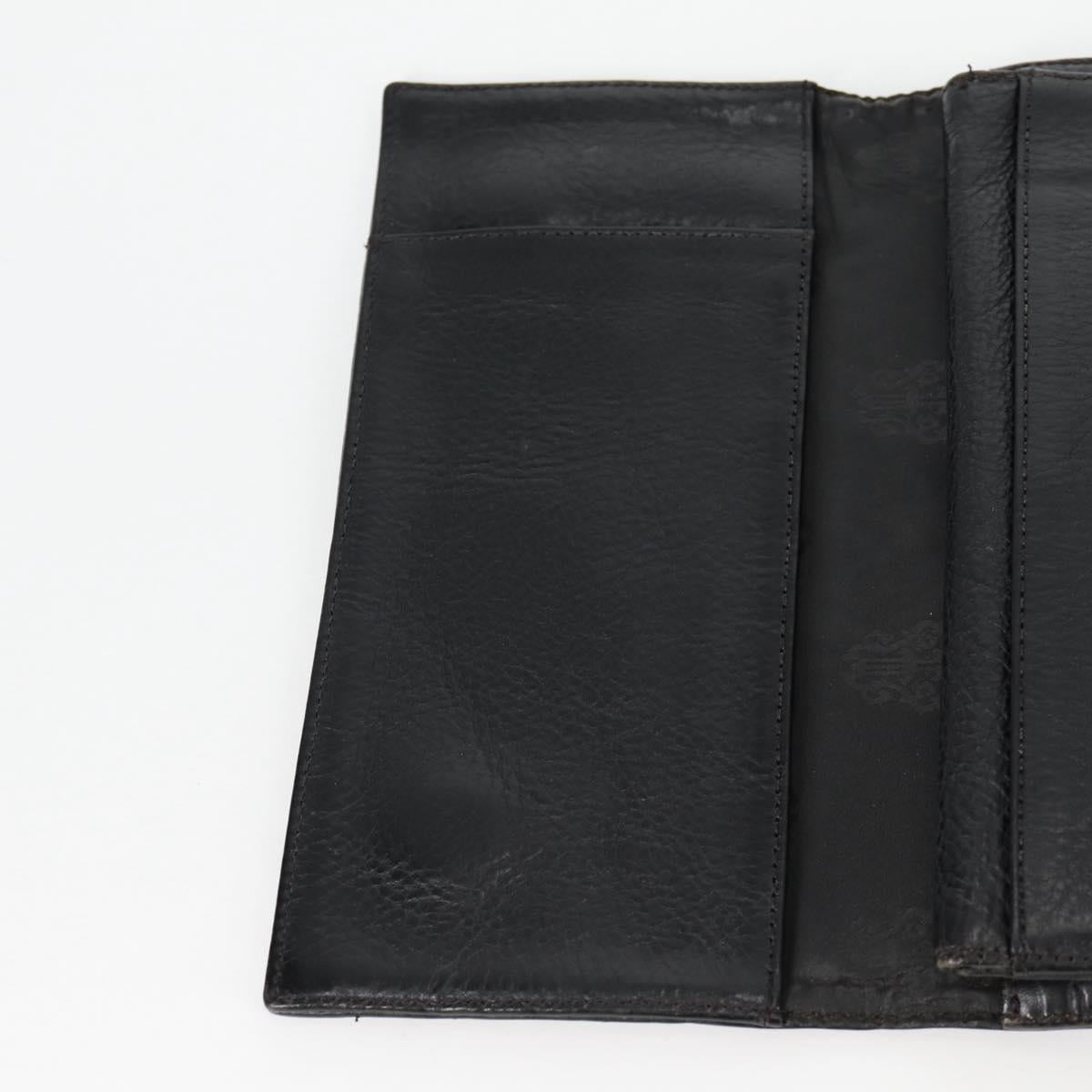 Chrome Hearts Wave Cross Ball Long Wallet Leather Black Auth 136316M