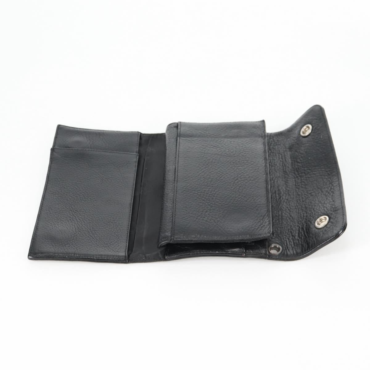 Chrome Hearts Wave Cross Ball Long Wallet Leather Black Auth 136317M