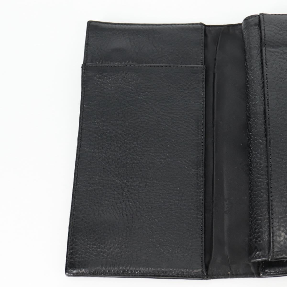 Chrome Hearts Wave Cross Ball Long Wallet Leather Black Auth 136317M