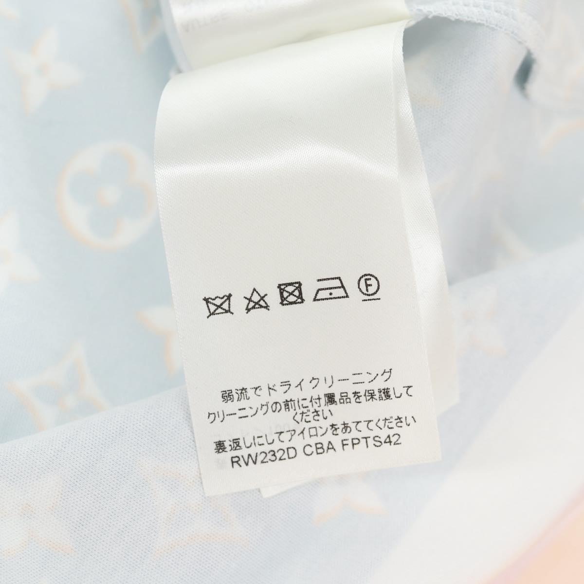 LOUIS VUITTON Monogram Short Sleeved T Shirt Cotton Light Blue LV Auth 136319M