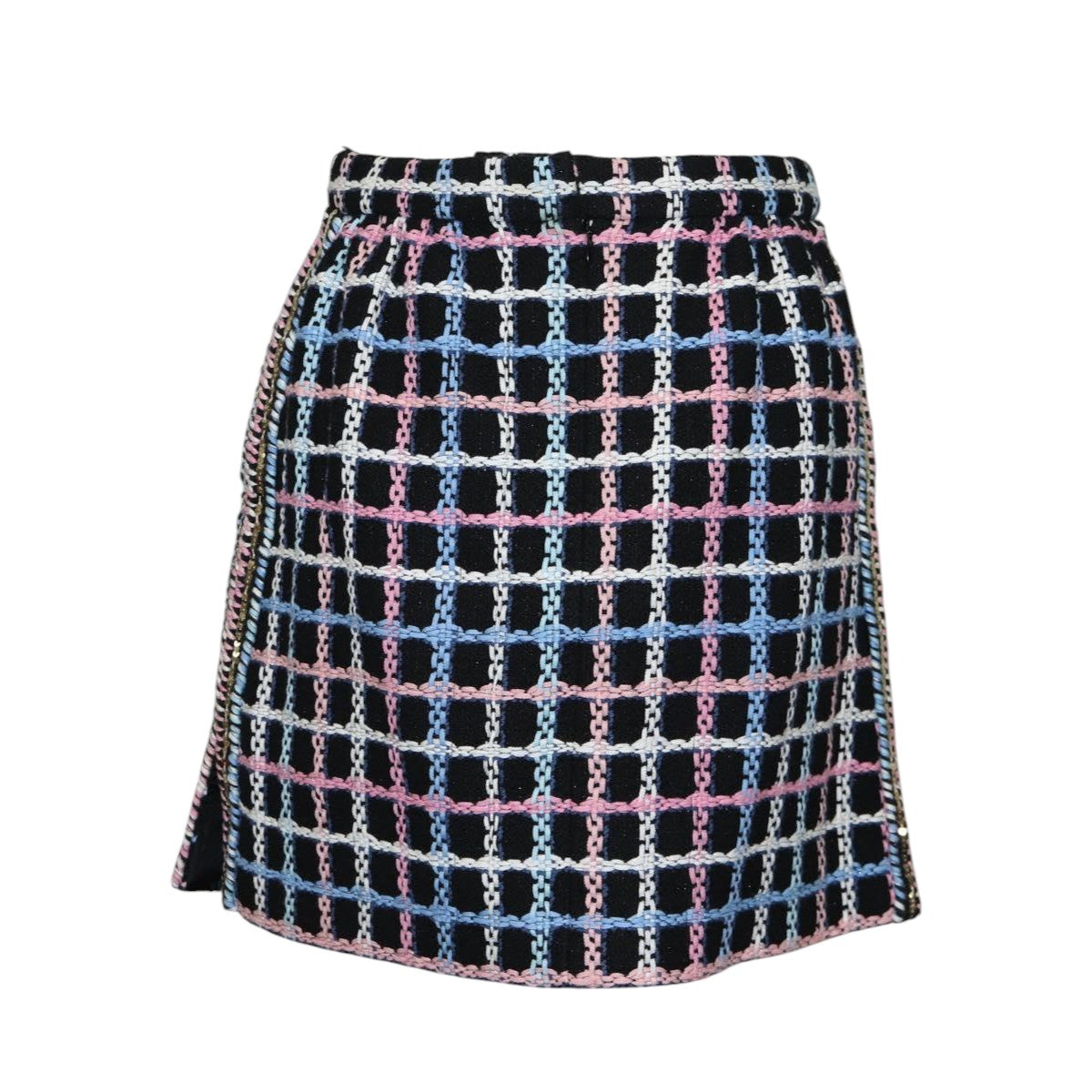 CHANEL Skirt Tweed Navy CC Auth 136320M