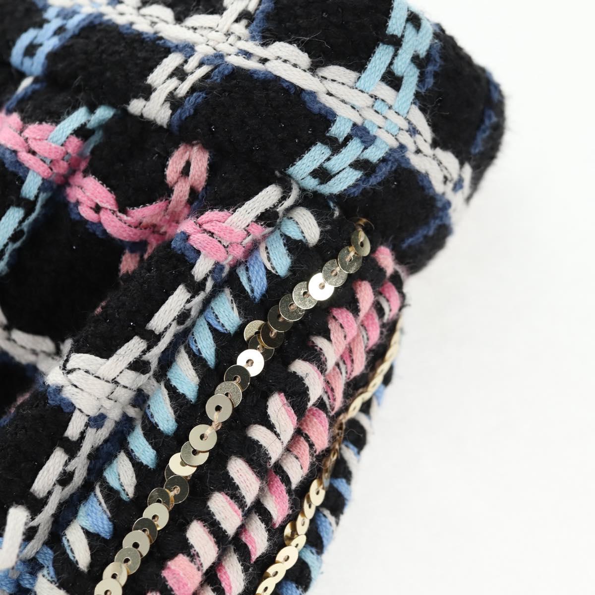 CHANEL Skirt Tweed Navy CC Auth 136320M