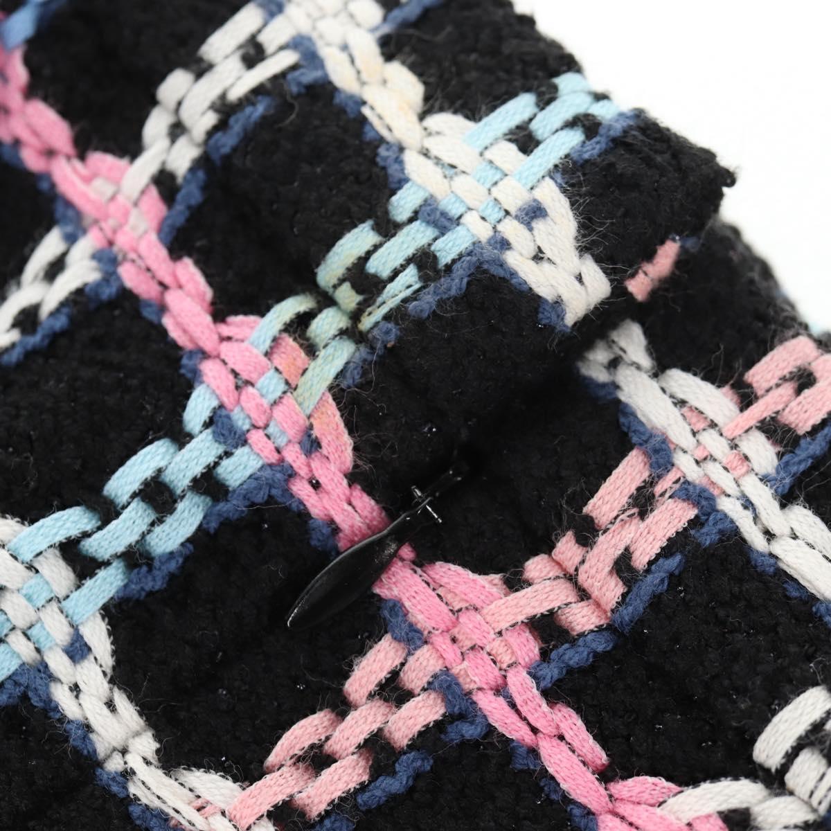 CHANEL Skirt Tweed Navy CC Auth 136320M