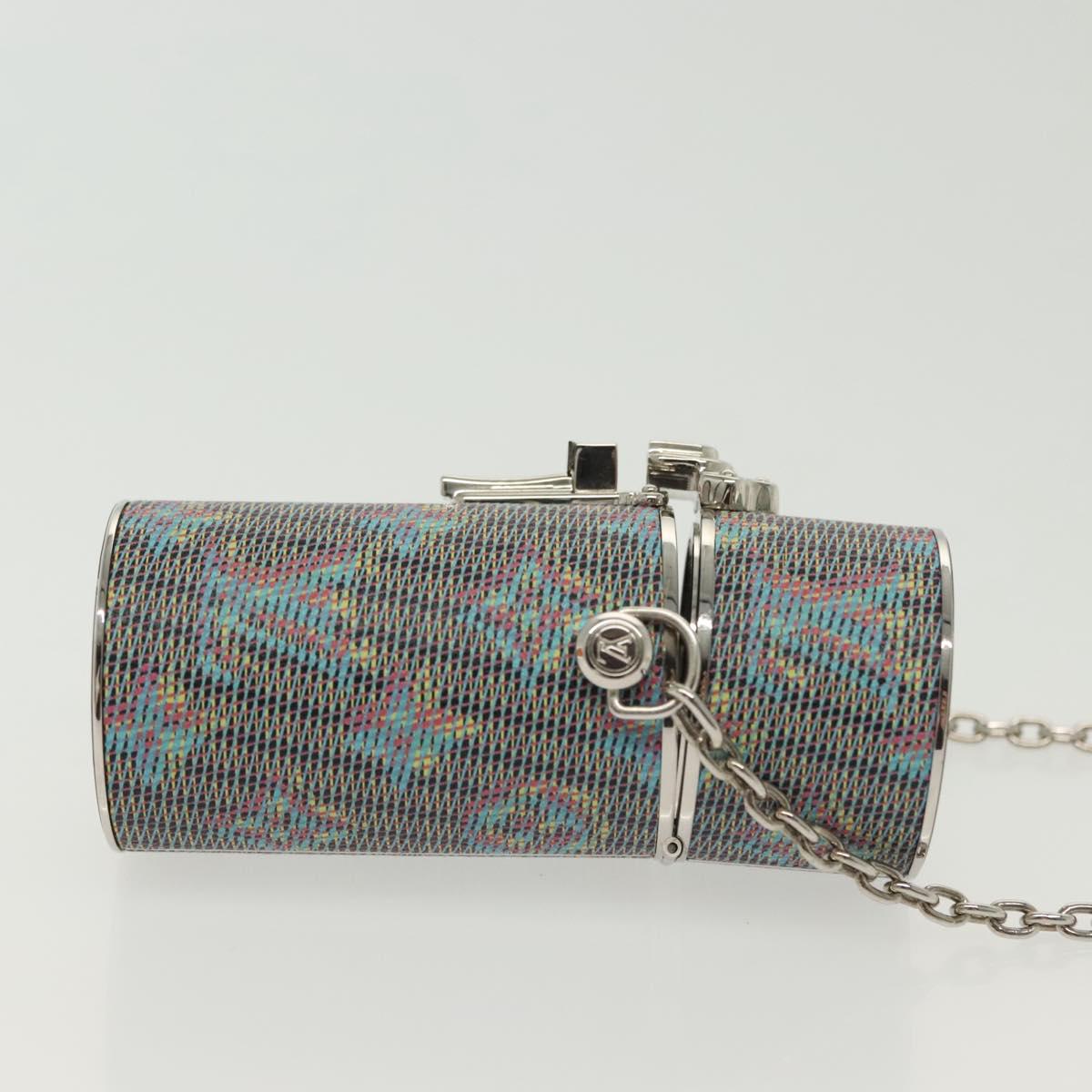 LOUIS VUITTON Monogram LV Pop Chain Lipstick Case Blue MP2536 LV Auth 136322