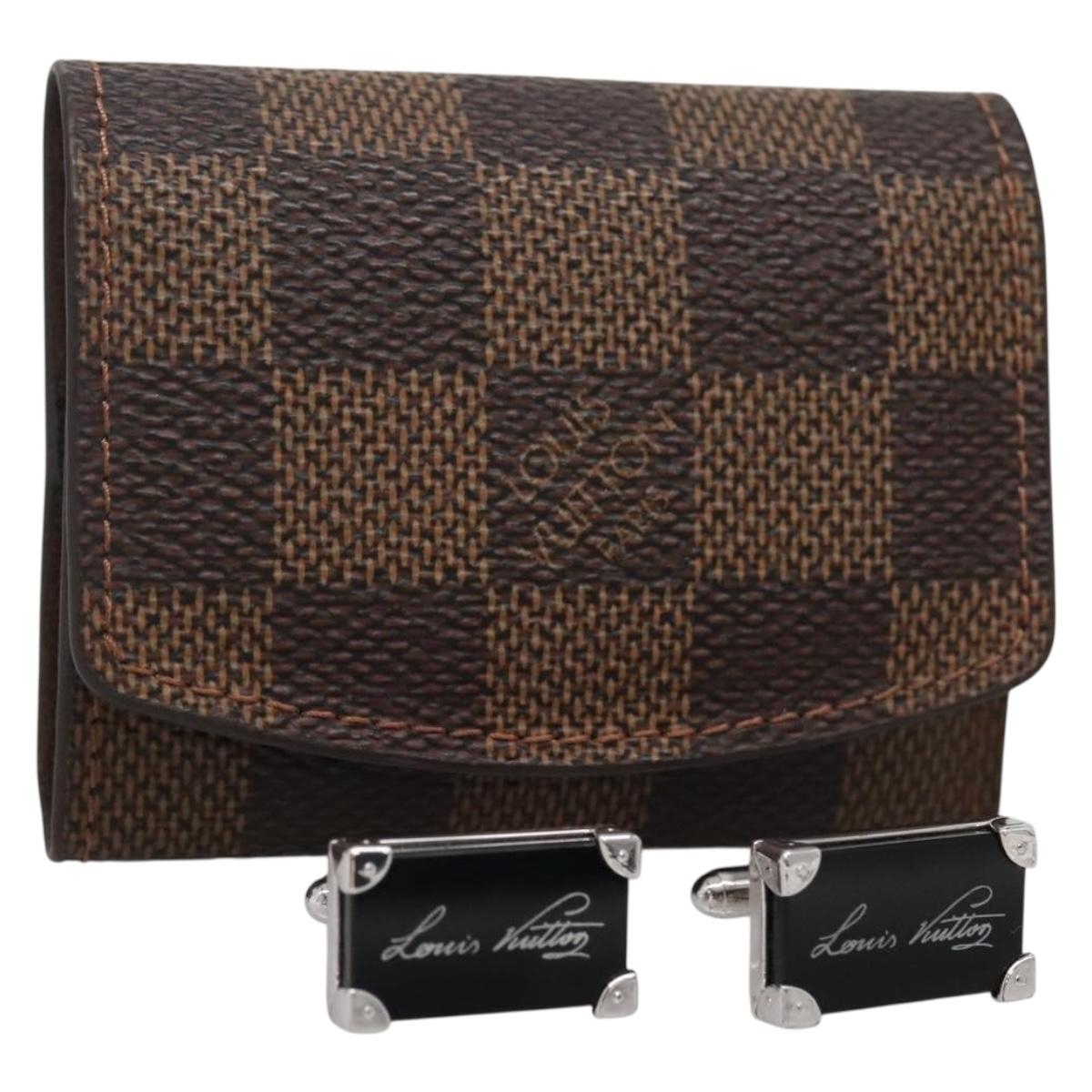 LOUIS VUITTON Damier Cuffs Buttons De Manchette Senior Tulle M65737 Auth 136334