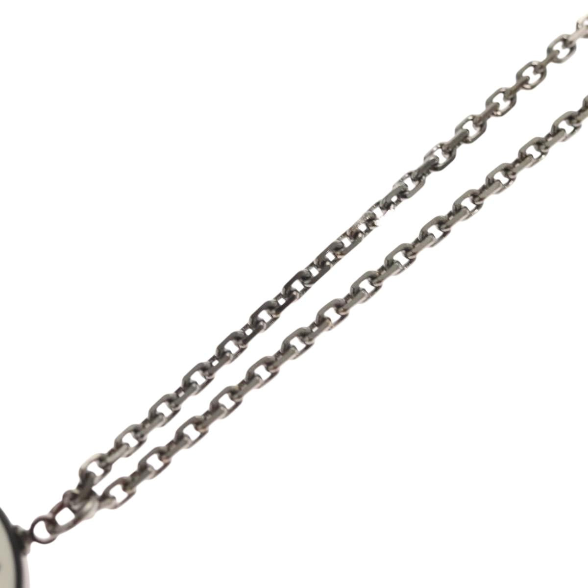 CHANEL Necklace metal Black CC Auth 136337