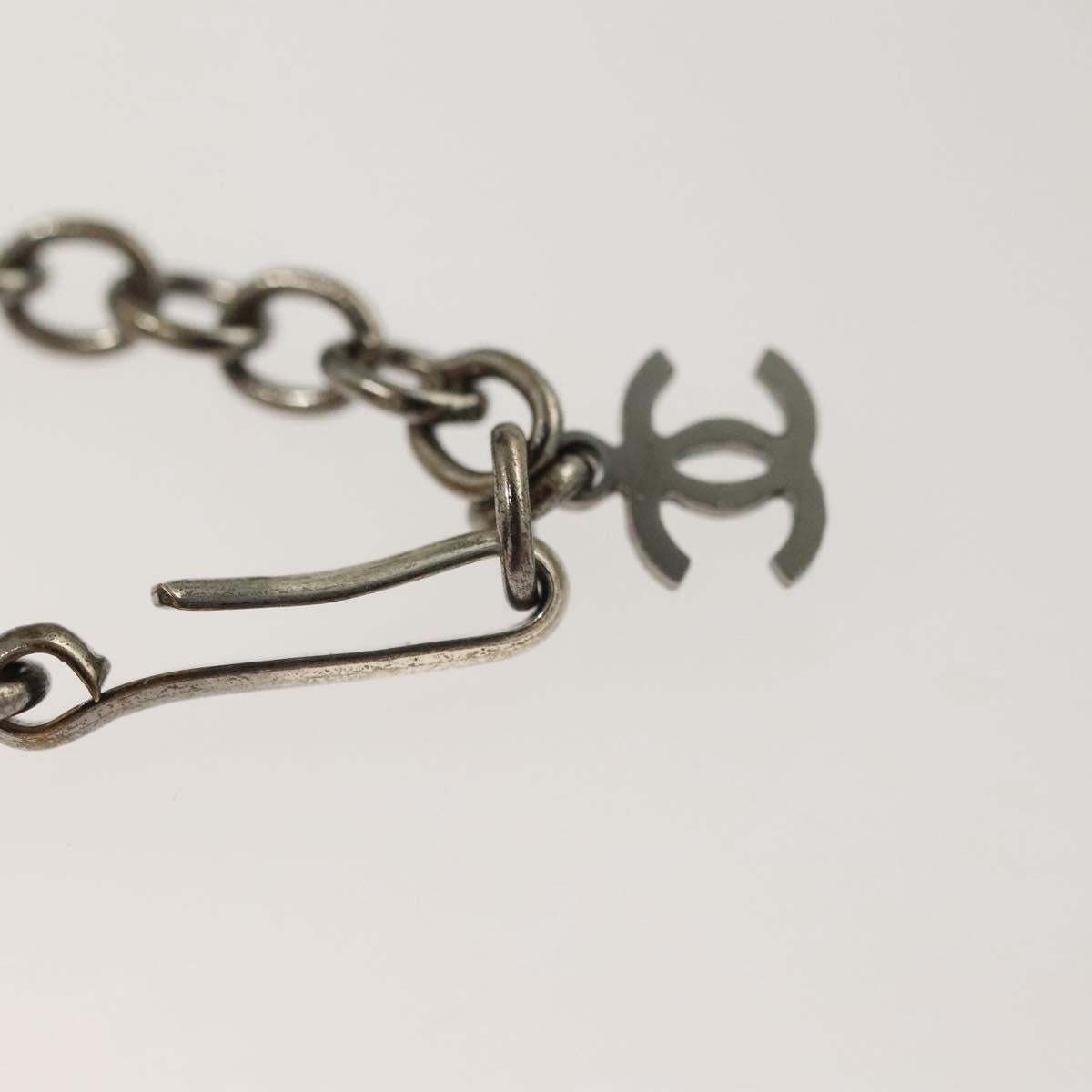 CHANEL Necklace metal Black CC Auth 136337