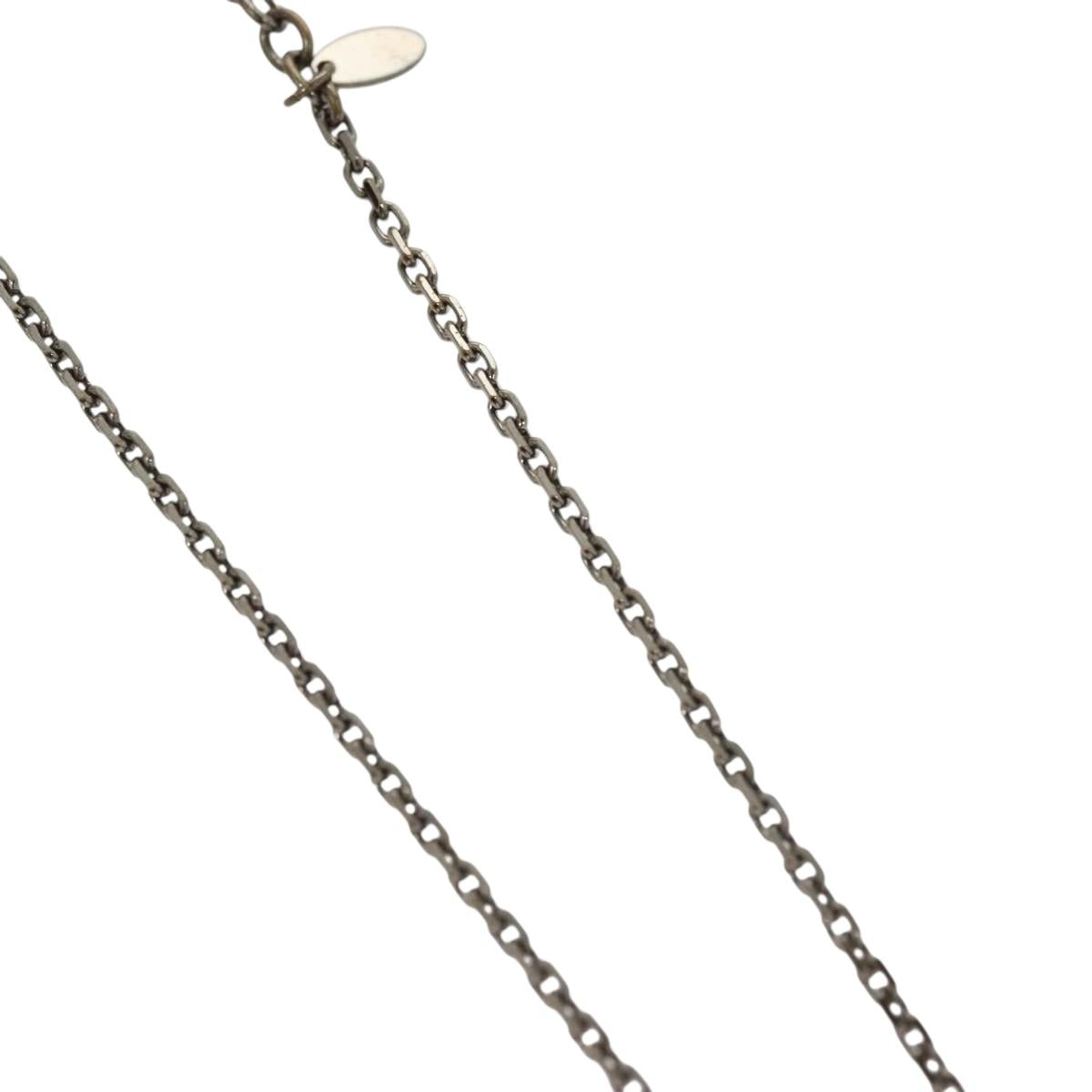 CHANEL Necklace metal Black CC Auth 136337