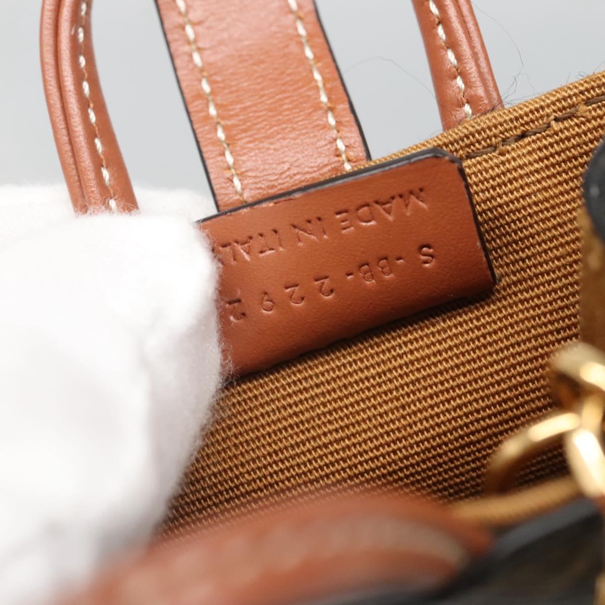 CELINE Triomphe Key Case PVC Black Gold Auth 136339