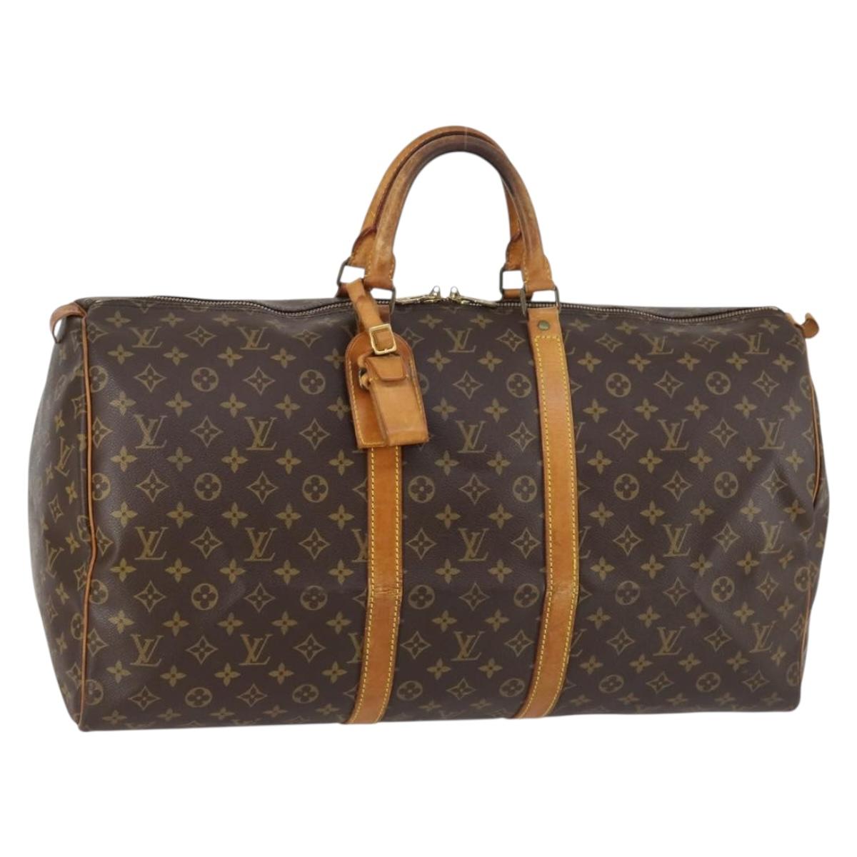 LOUIS VUITTON Monogram Keepall 55 Boston Bag M41424 LV Auth 136358