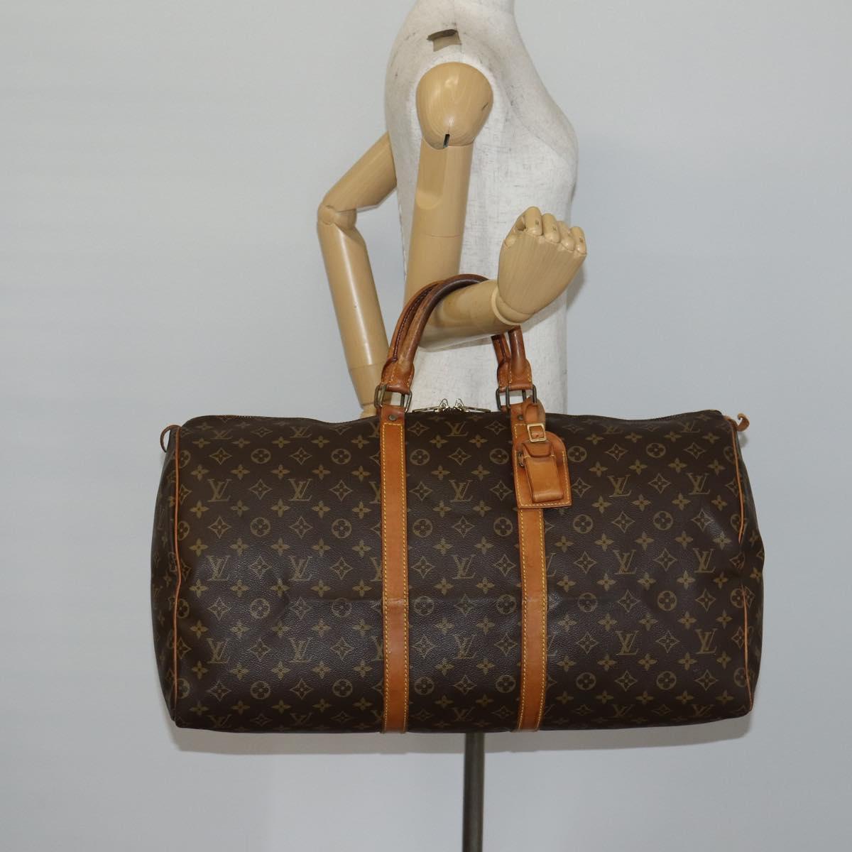 LOUIS VUITTON Monogram Keepall 55 Boston Bag M41424 LV Auth 136358