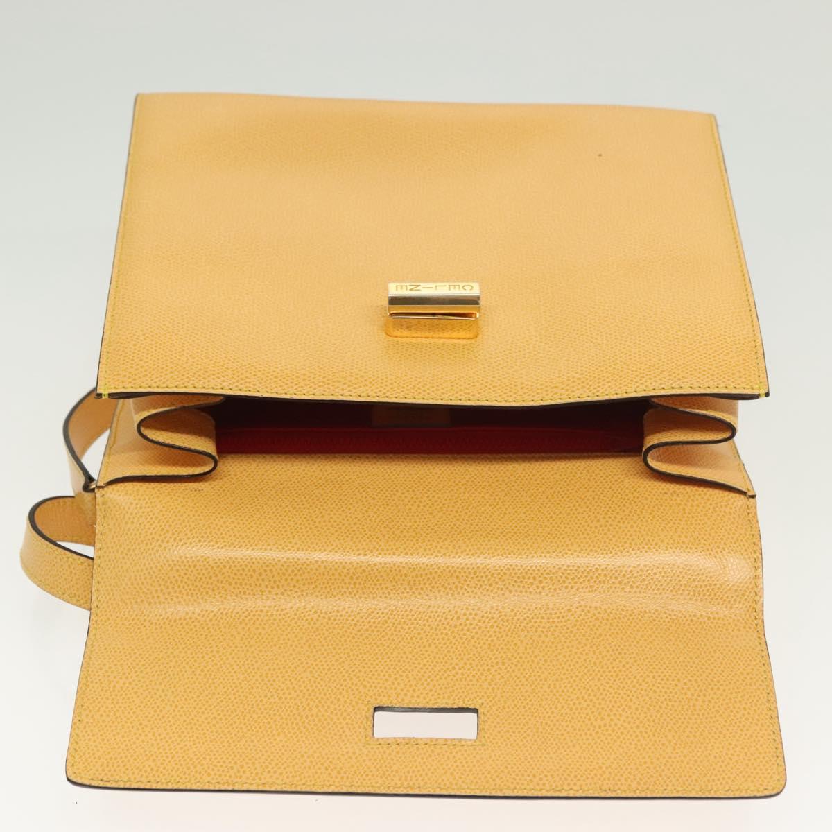 CELINE Hand Bag Leather 2way Yellow Auth 136390