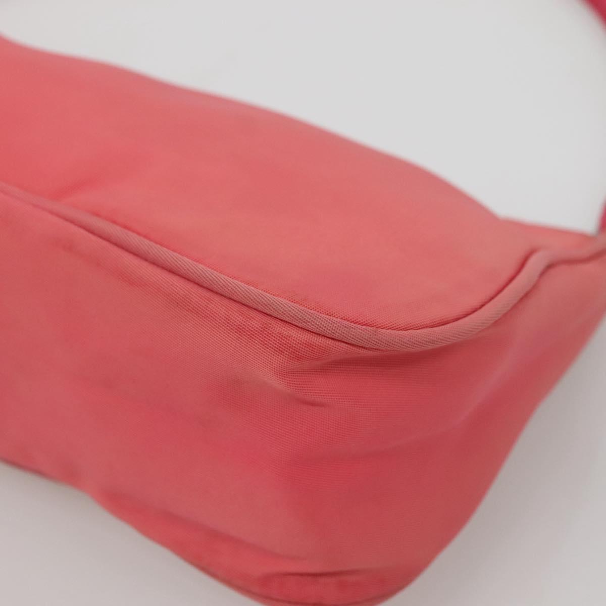 PRADA Accessory Pouch Nylon Pink Silver Auth 136404