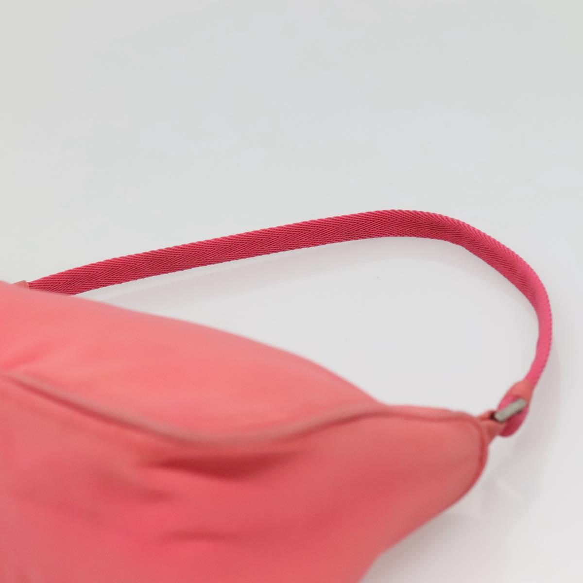 PRADA Accessory Pouch Nylon Pink Silver Auth 136404