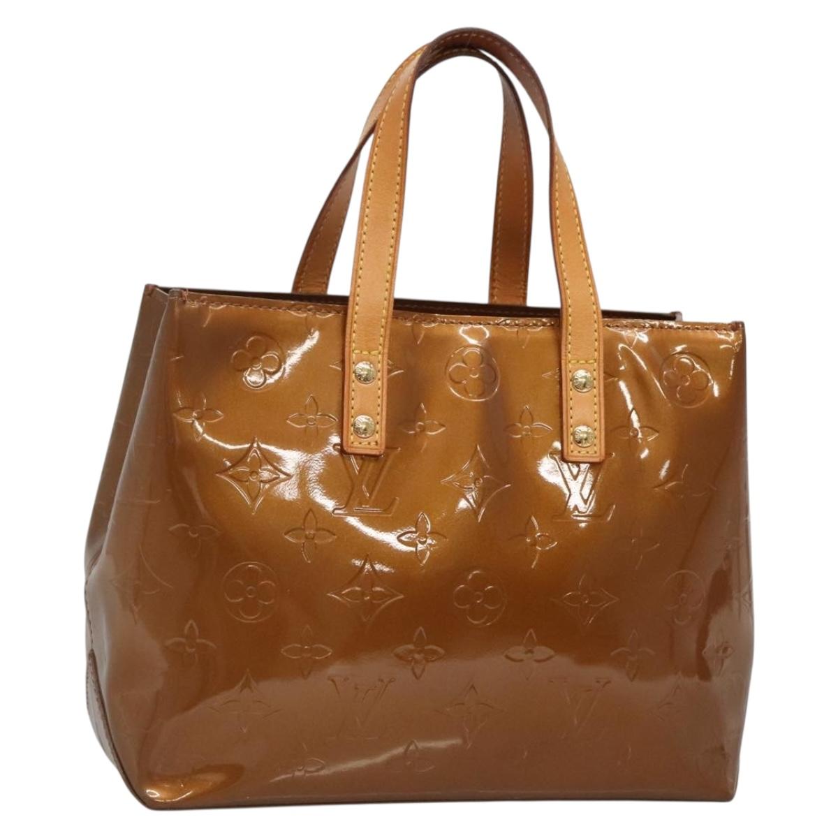 LOUIS VUITTON Monogram Vernis Reade PM Hand Bag Bronze M91146 LV Auth 136413