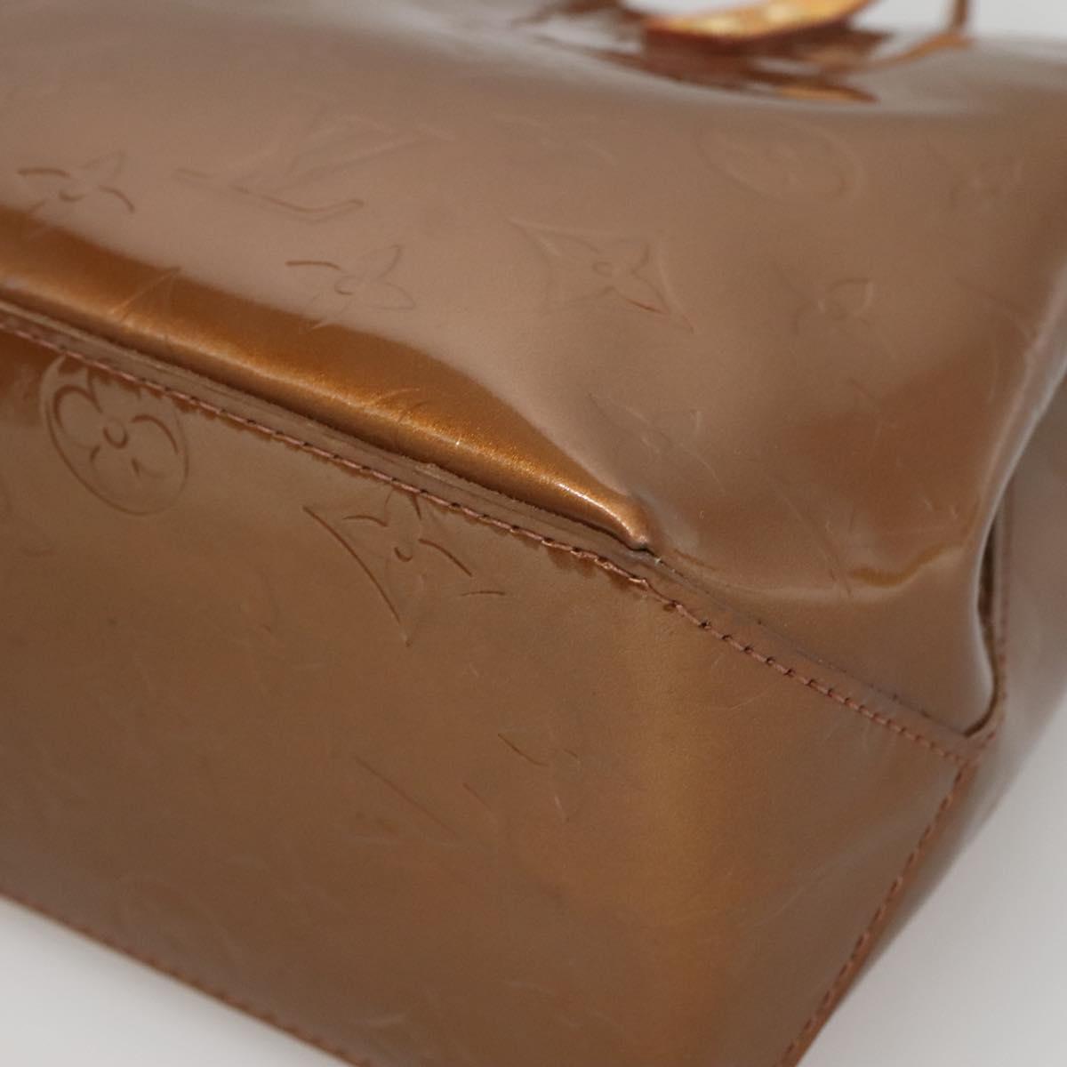LOUIS VUITTON Monogram Vernis Reade PM Hand Bag Bronze M91146 LV Auth 136413