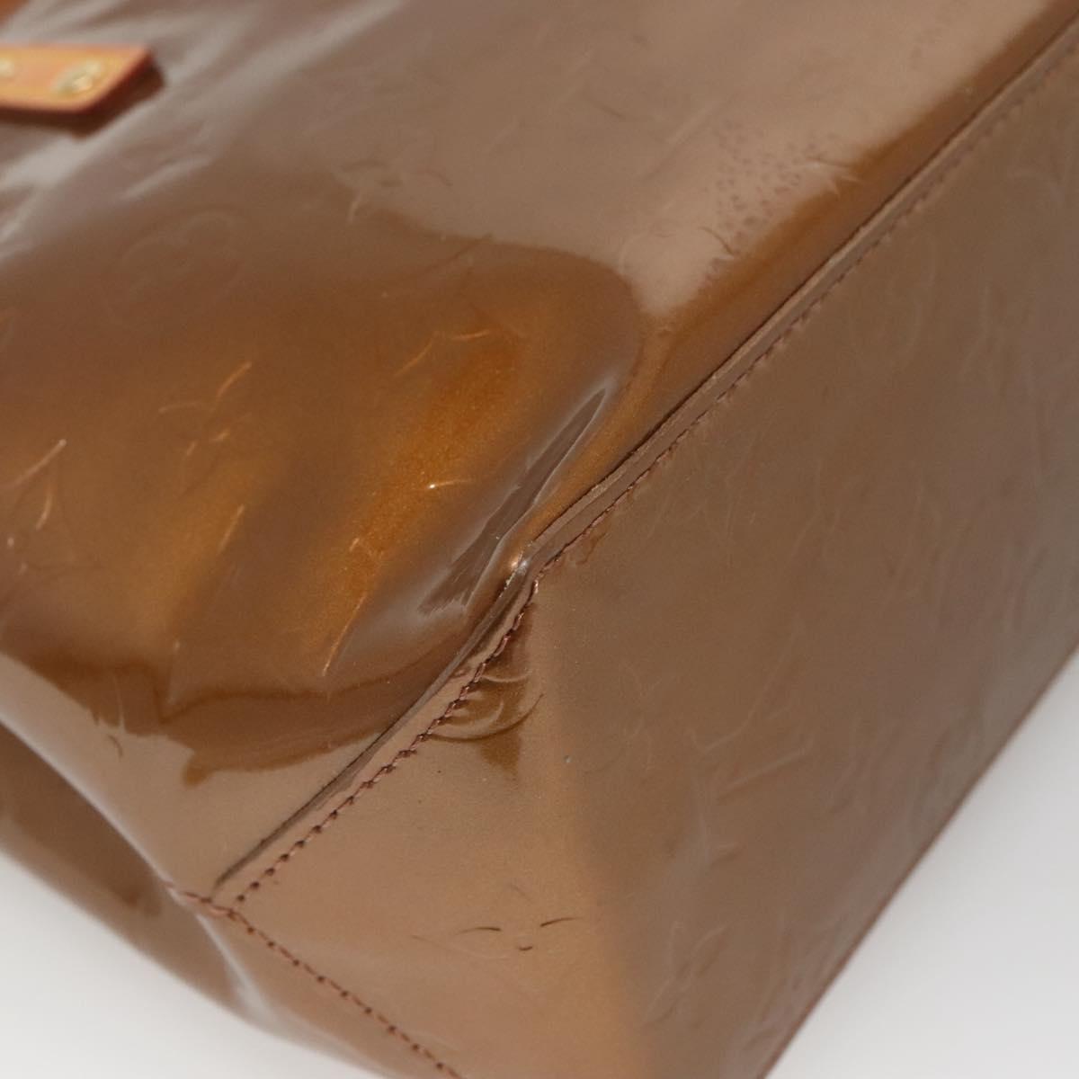 LOUIS VUITTON Monogram Vernis Reade PM Hand Bag Bronze M91146 LV Auth 136413
