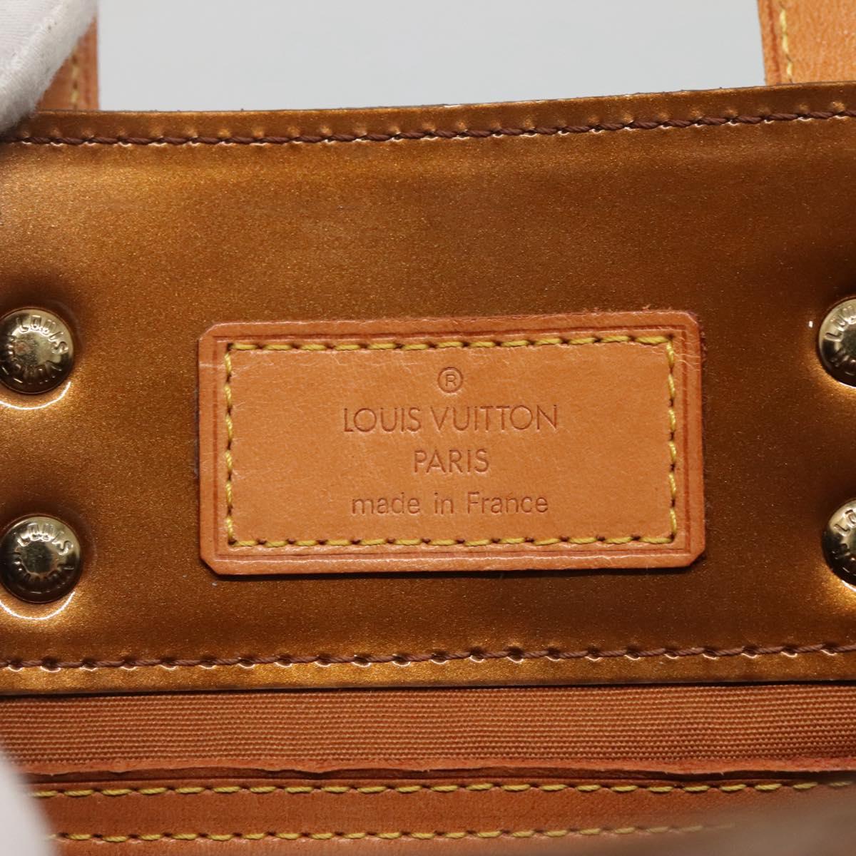 LOUIS VUITTON Monogram Vernis Reade PM Hand Bag Bronze M91146 LV Auth 136413