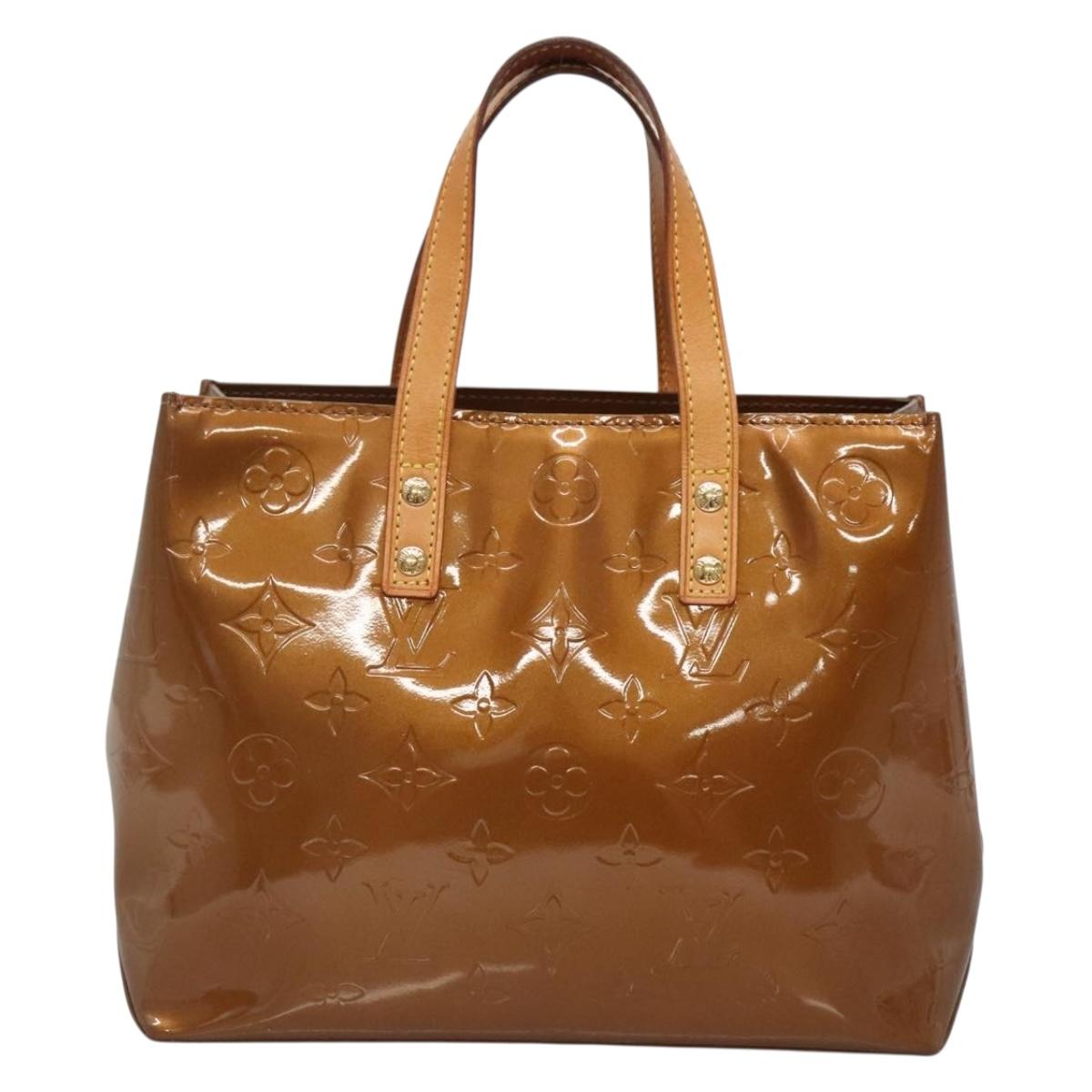 LOUIS VUITTON Monogram Vernis Reade PM Hand Bag Bronze M91146 LV Auth 136413