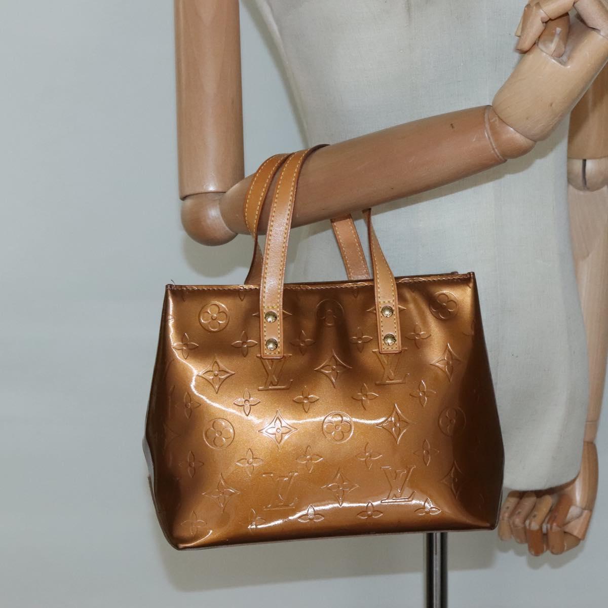 LOUIS VUITTON Monogram Vernis Reade PM Hand Bag Bronze M91146 LV Auth 136413