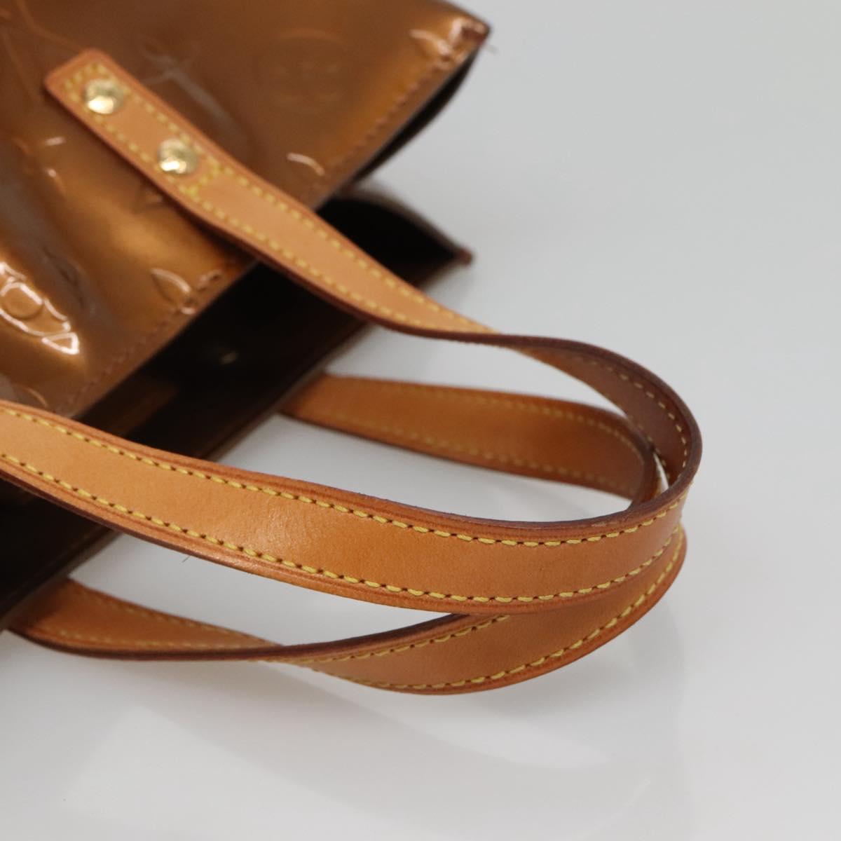 LOUIS VUITTON Monogram Vernis Reade PM Hand Bag Bronze M91146 LV Auth 136413