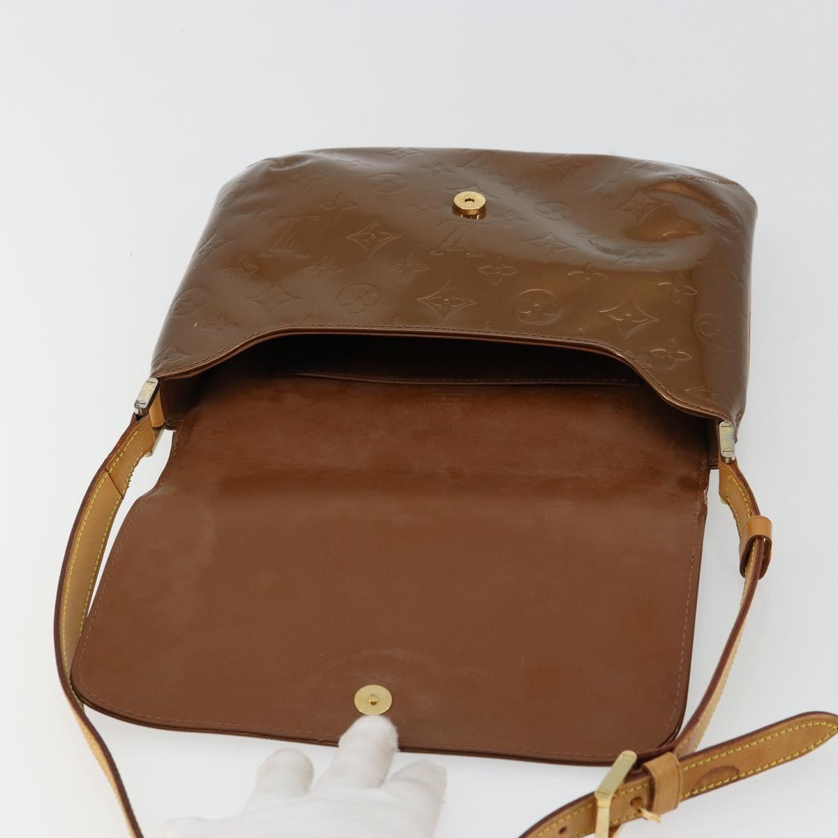 LOUIS VUITTON Monogram Vernis Thompson Street Bag Bronze M91124 LV Auth 136433