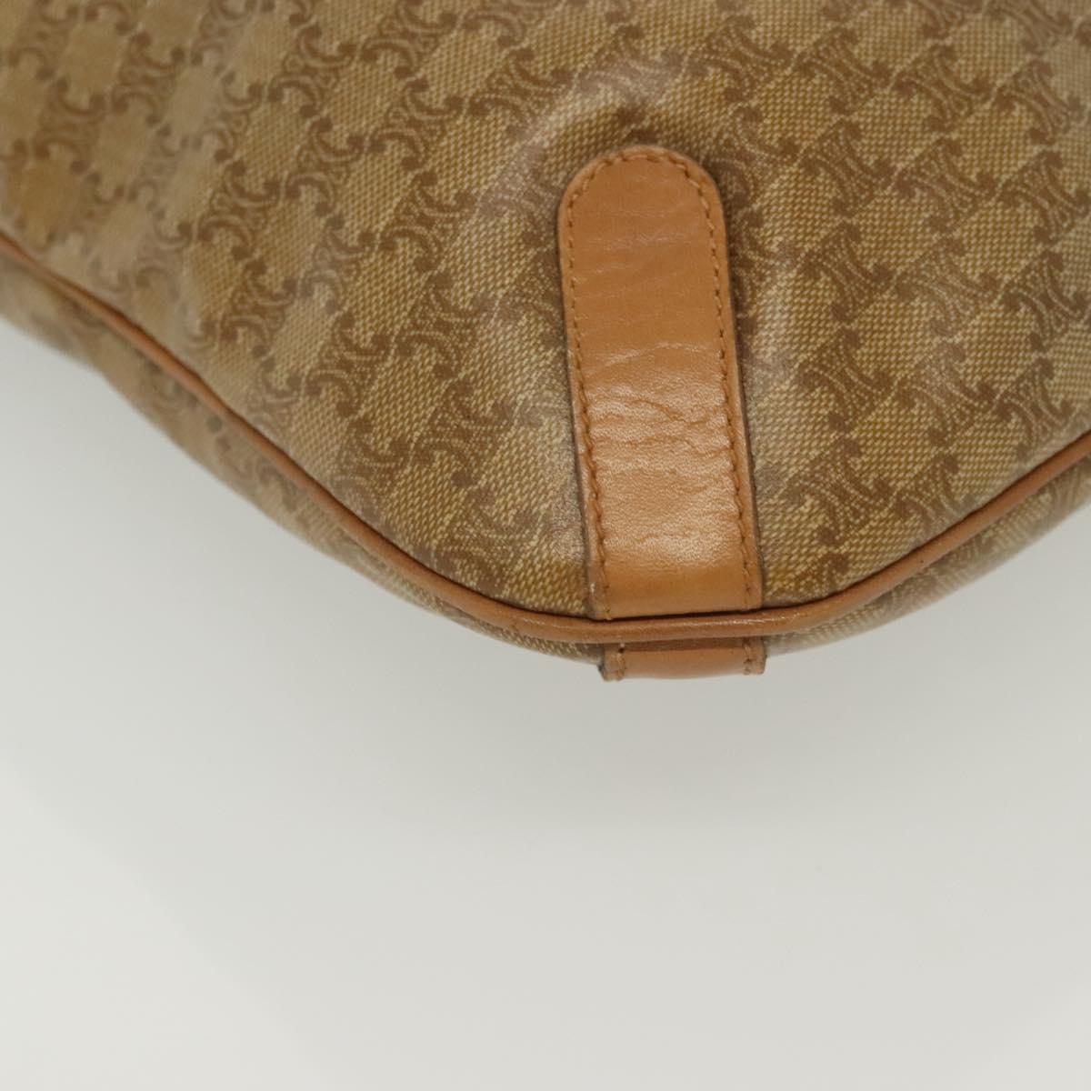 CELINE Macadam Canvas Tote Bag PVC Beige Gold Auth 136444