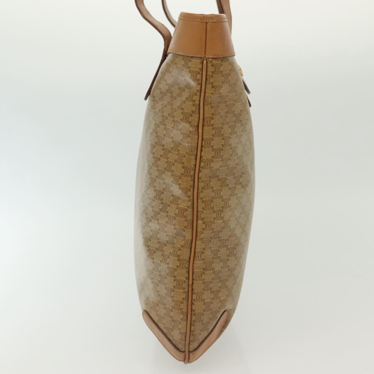 CELINE Macadam Canvas Tote Bag PVC Beige Gold Auth 136444