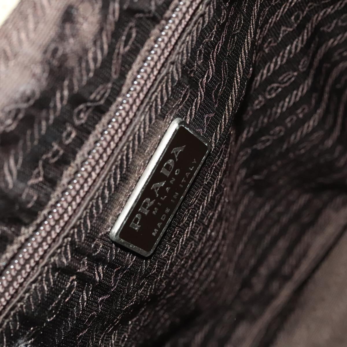 PRADA Backpack Nylon Beige Silver Auth 136445