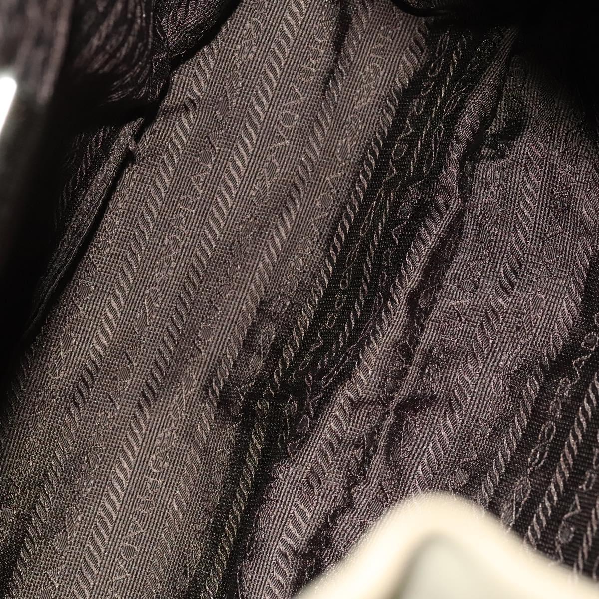 PRADA Backpack Nylon Beige Silver Auth 136445