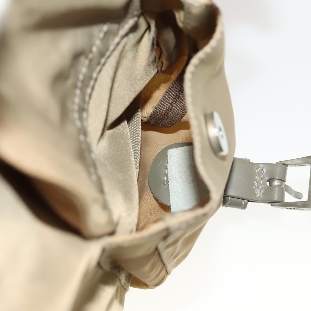 PRADA Backpack Nylon Beige Silver Auth 136445