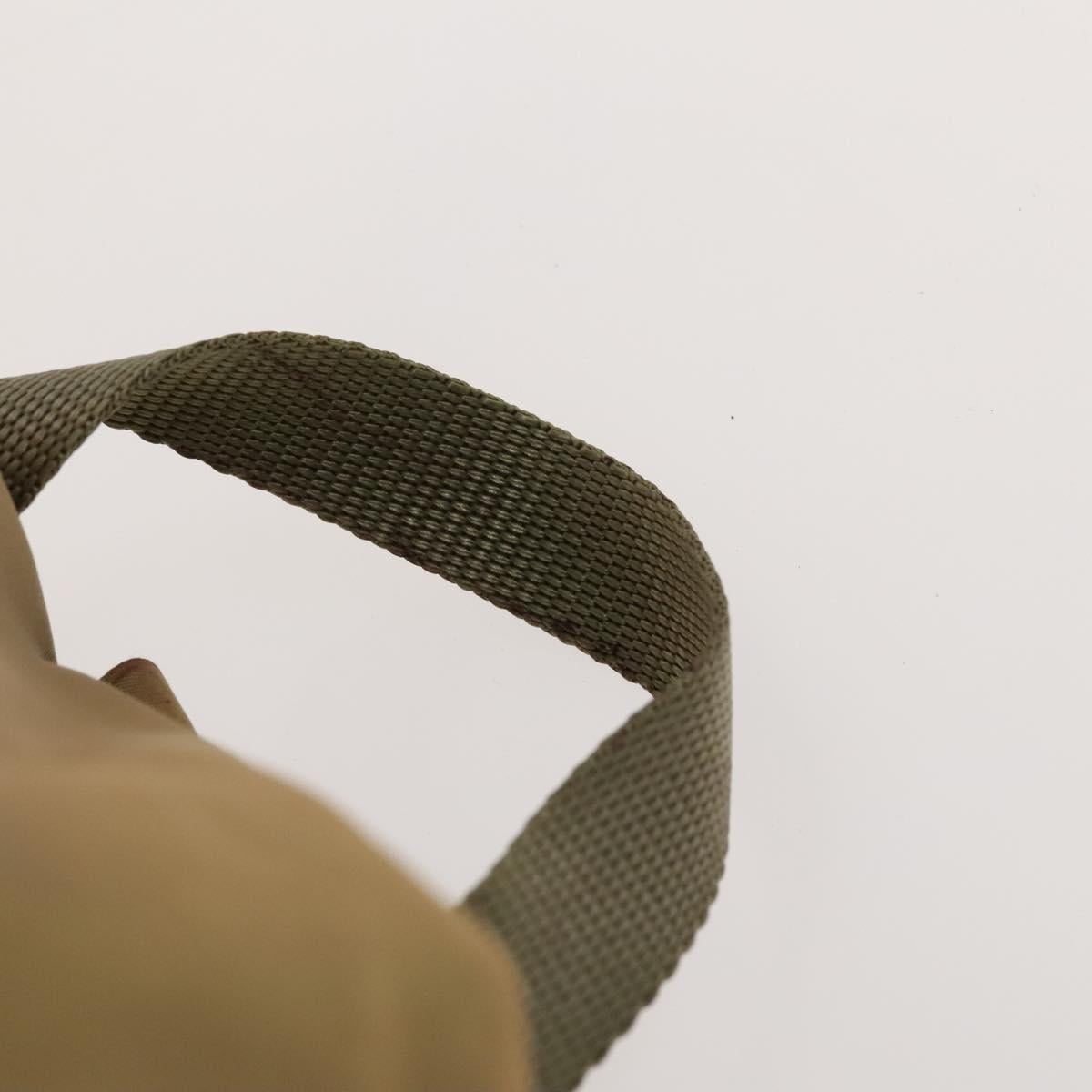 PRADA Backpack Nylon Beige Silver Auth 136445