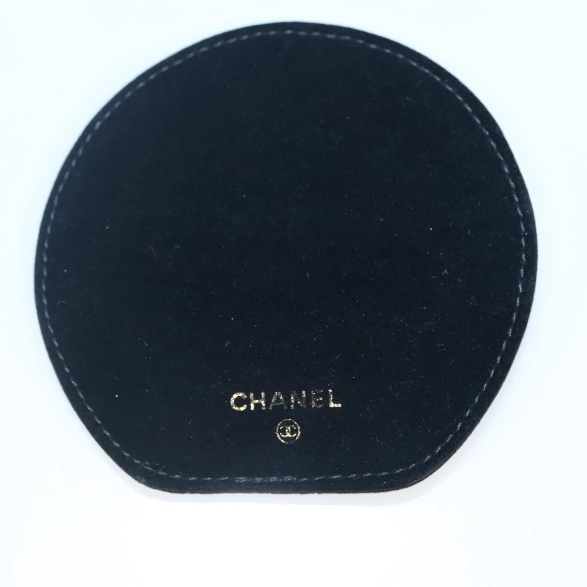 CHANEL Jewelry Case Caviar Skin Blue Gold CC Auth 136451