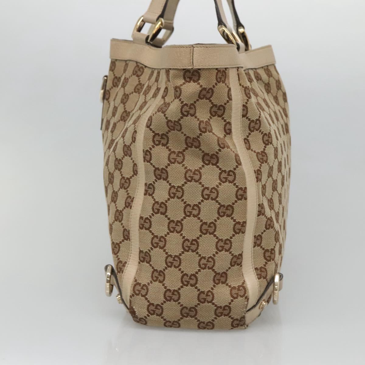 GUCCI GG Canvas Abbey Tote Bag Beige Gold 141472 Auth 136455