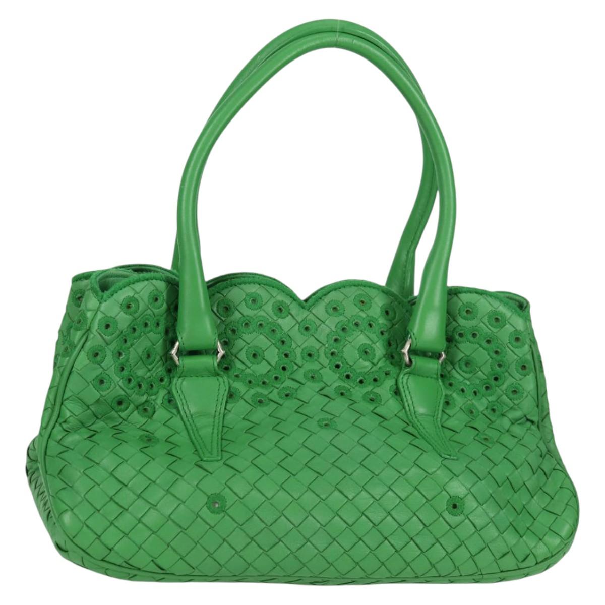 BOTTEGA VENETA INTRECCIATO Hand Bag Leather Green 156586 Auth 136456V