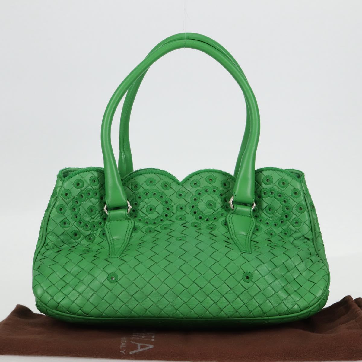 BOTTEGA VENETA INTRECCIATO Hand Bag Leather Green 156586 Auth 136456V
