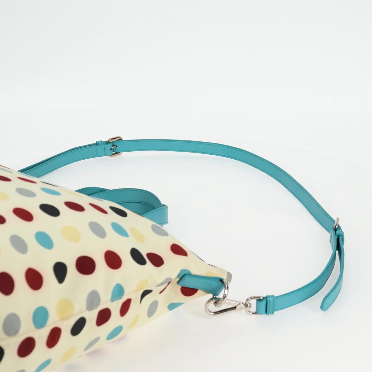 PRADA Hand Bag Nylon 2way White Silver Auth 136458